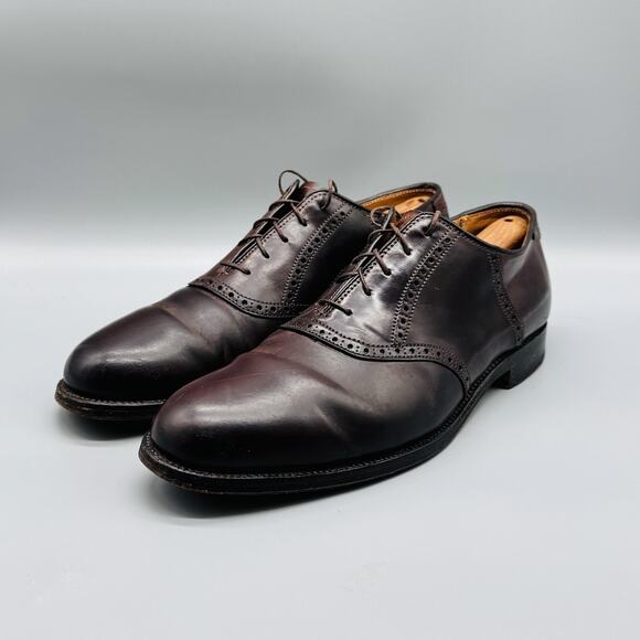 Alden Shoes Mens 10 Brown Leather Oxford Brogue Cap Toe Shell Cordovan Lace Up - Picture 4 of 12